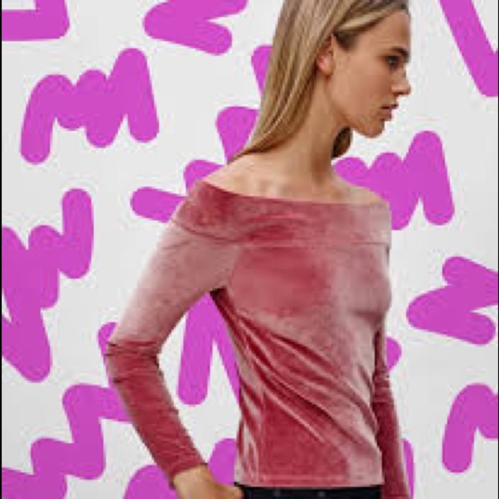 Aritzia off the shoulder velvet top. Never worn.